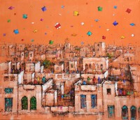 Zahid Saleem, 30 x 36 Inch, Acrylic on Canvas, Cityscape Painting, AC-ZS-139